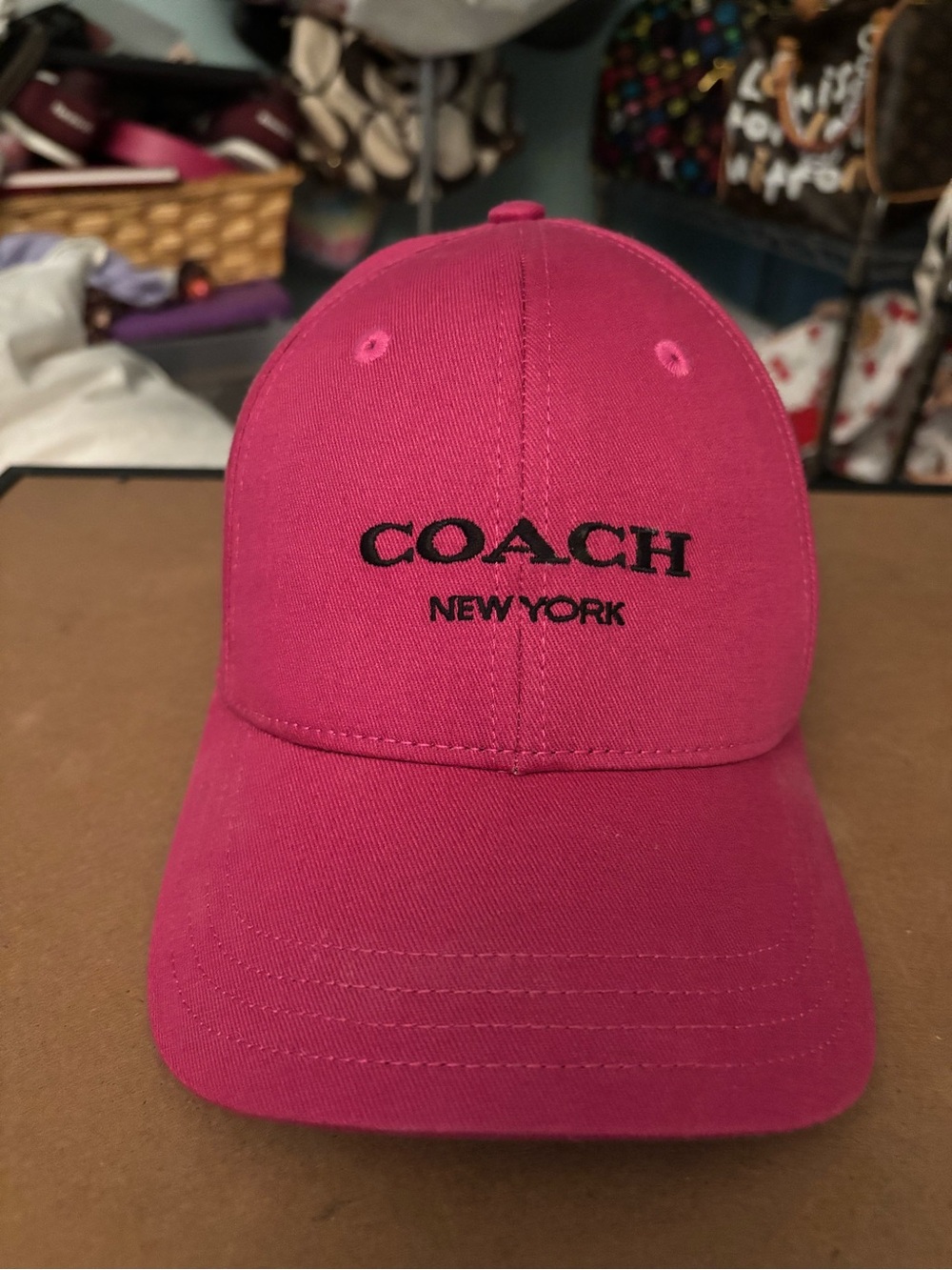 Coach Hot Pink Baseball Cap with Black Logo